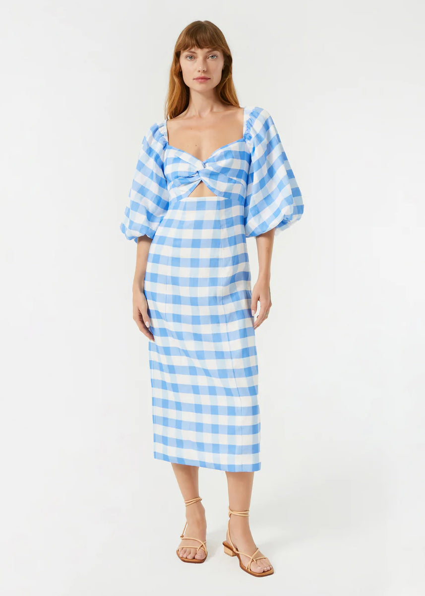 chinese dress ladies Noa Linen Dress in Gingham – Simone